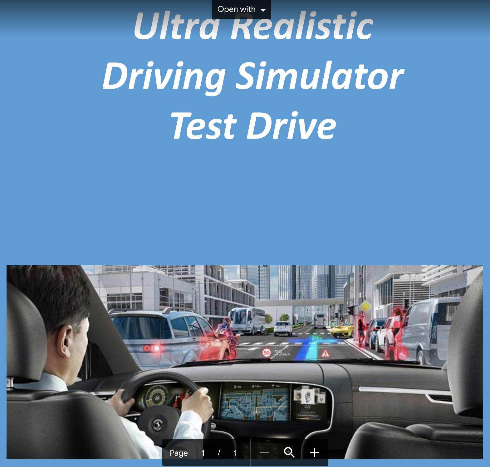 Driving simulator for research and training